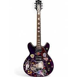 Used Glarry GIZ101 Purple Hollow Body Electric Guitar