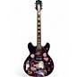 Used Glarry GIZ101 Purple Hollow Body Electric Guitar thumbnail