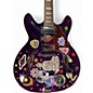 Used Glarry GIZ101 Purple Hollow Body Electric Guitar