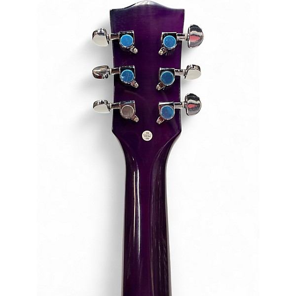 Used Glarry GIZ101 Purple Hollow Body Electric Guitar