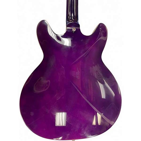 Used Glarry GIZ101 Purple Hollow Body Electric Guitar