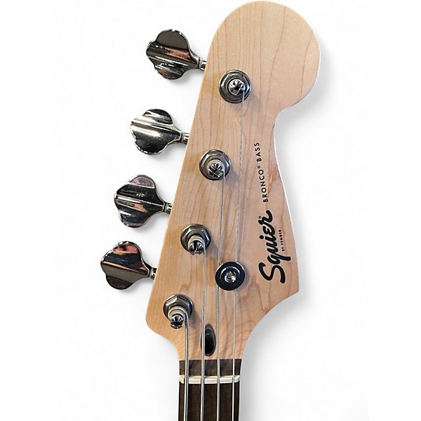 Used Squier Bronco Black Electric Bass Guitar