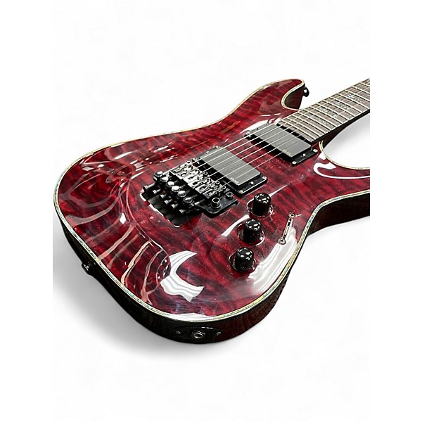 Used Schecter Guitar Research Hellraiser C1 Floyd Rose Black Cherry Solid Body Electric Guitar