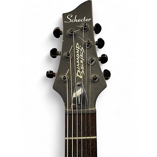Used Schecter Guitar Research Damien 7 String Black Solid Body Electric Guitar