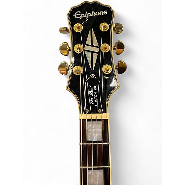 Used Epiphone Les Paul Custom Pro Ebony Solid Body Electric Guitar
