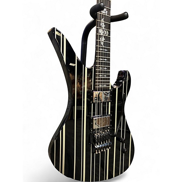 Used Schecter Guitar Research Synyster Gates Signature Custom Black with Silver Pinstripes Solid Body Electric Guitar