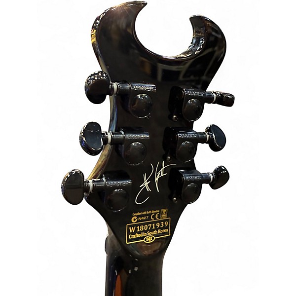 Used Schecter Guitar Research Synyster Gates Signature Custom Black with Silver Pinstripes Solid Body Electric Guitar