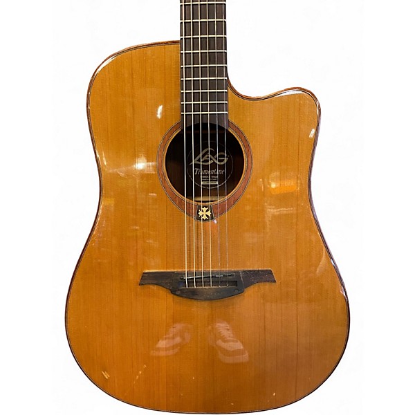 Used Lag Guitars T100DCE Natural Acoustic Electric Guitar