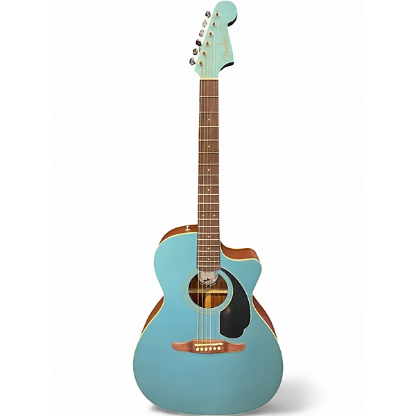 Used Fender Newporter Player Teal Acoustic Electric Guitar
