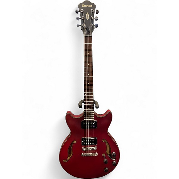Used Ibanez AM73B Archtop TRANSPARENT RED FLAT Hollow Body Electric Guitar
