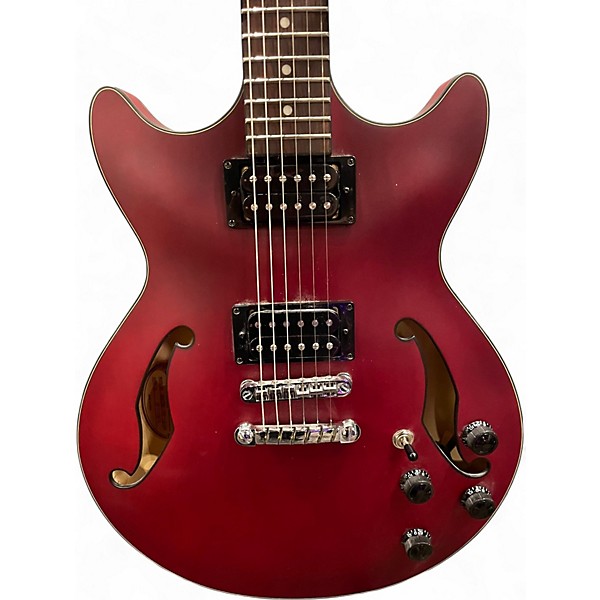 Used Ibanez AM73B Archtop TRANSPARENT RED FLAT Hollow Body Electric Guitar