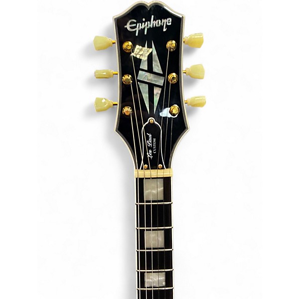 Used 2023 Epiphone Les Paul Custom Black Solid Body Electric Guitar