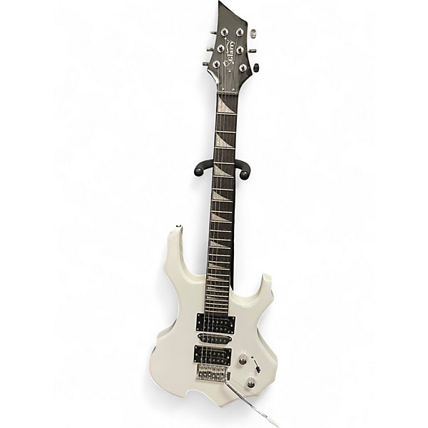 Used Glarrry Burning Fire Arctic White Solid Body Electric Guitar