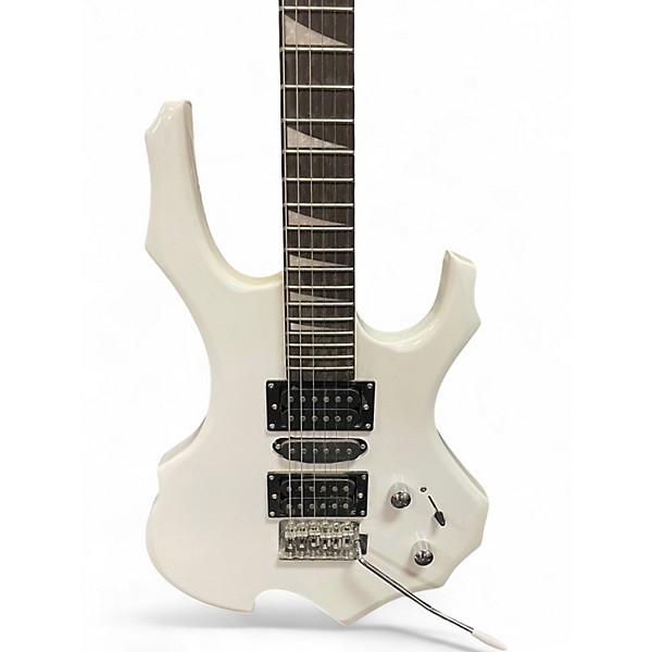 Used Glarrry Burning Fire Arctic White Solid Body Electric Guitar