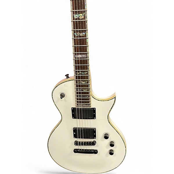 Used ESP LTD EC1000 Deluxe Antique Ivory Solid Body Electric Guitar