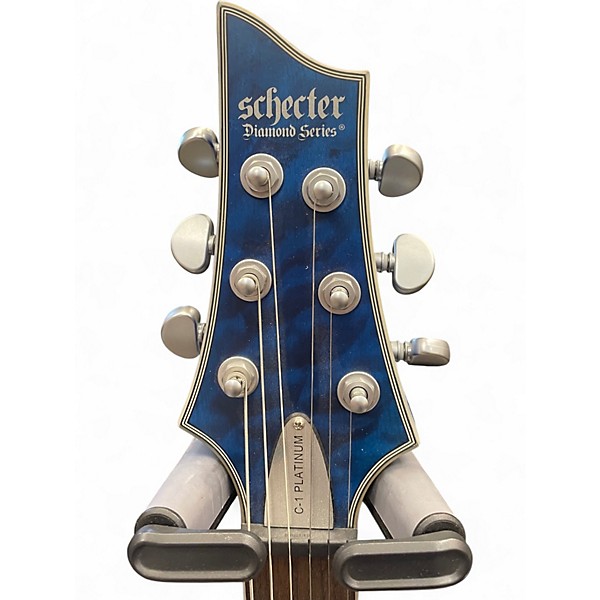 Used Schecter Guitar Research C-1 PLATINUM Blue Burst Solid Body Electric Guitar