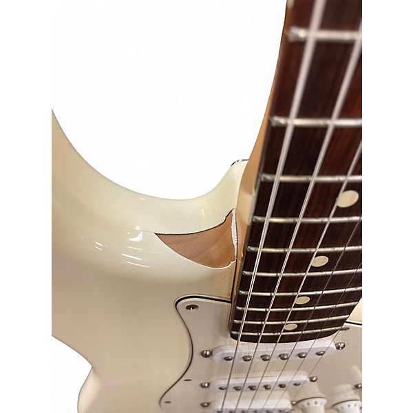 Used Fender Standard Stratocaster Olympic White Solid Body Electric Guitar