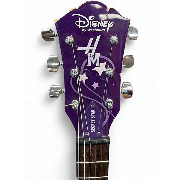 Used Disney by Washburn Hannah Montana Secret Star Purple Solid Body Electric Guitar