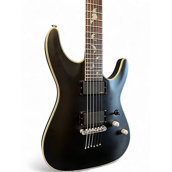 Used Schecter Guitar Research Damien Platinum 6 Black Solid Body Electric Guitar