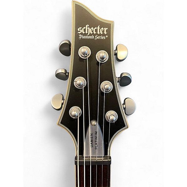 Used Schecter Guitar Research Damien Platinum 6 Black Solid Body Electric Guitar