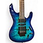 Used Ibanez S670QM Blue Sapphire Solid Body Electric Guitar