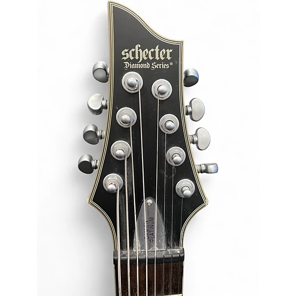 Used Schecter Guitar Research Damien Platinum 8 Black Solid Body Electric Guitar
