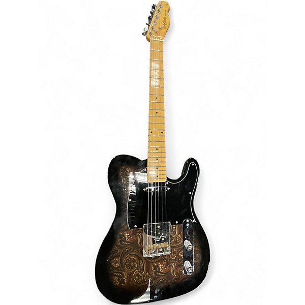 Used Harley Benton TE70 DELUXE BLACK PAISLEY Solid Body Electric Guitar