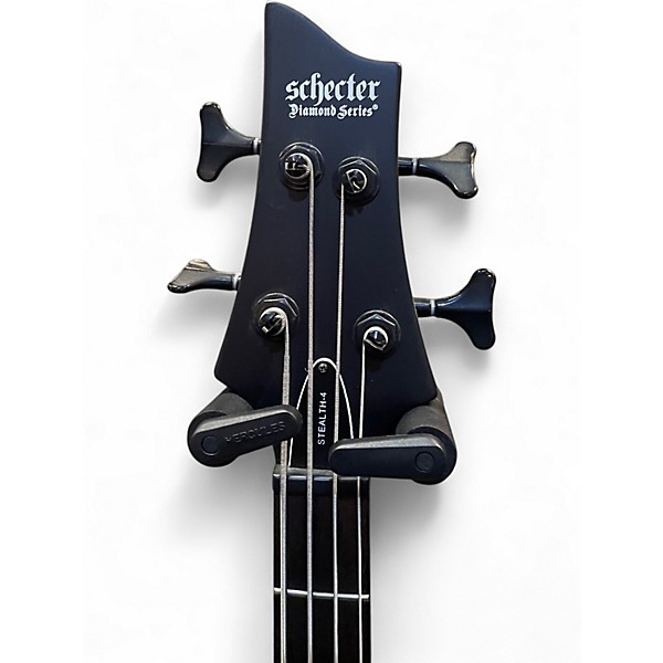 Used Schecter Guitar Research stealth-4 Black Electric Bass Guitar