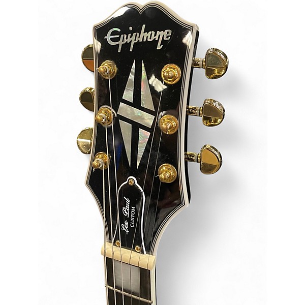 Used Epiphone Les Paul Custom Ebony Solid Body Electric Guitar