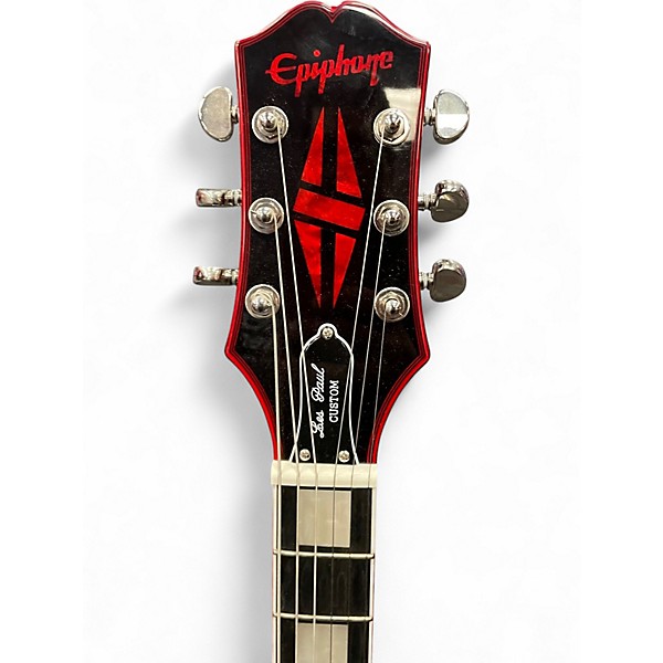 Used Epiphone Les Paul Custom Widow Crimson Red Burst Solid Body Electric Guitar