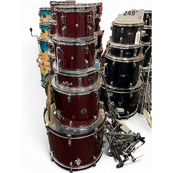 Used PDP by DW 5 Piece 5 Piece ENCORE 5 RED SPARKLE Drum Kit RED SPARKLE Drum Kit