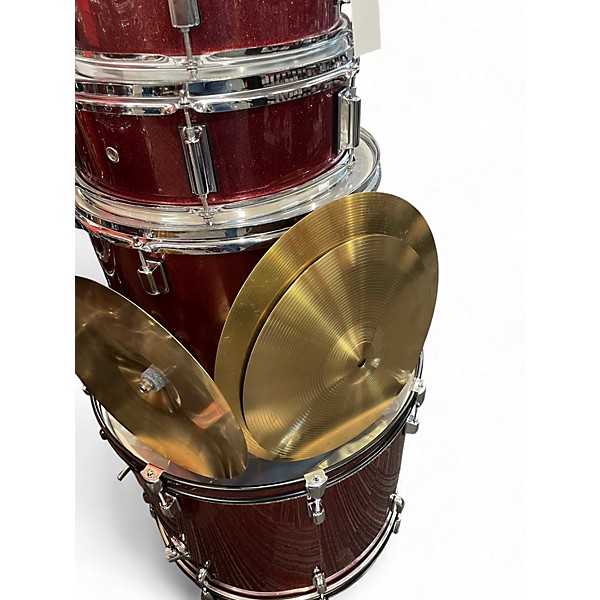 Used PDP by DW 5 Piece 5 Piece ENCORE 5 RED SPARKLE Drum Kit RED SPARKLE Drum Kit