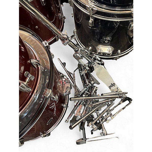 Used PDP by DW 5 Piece 5 Piece ENCORE 5 RED SPARKLE Drum Kit RED SPARKLE Drum Kit