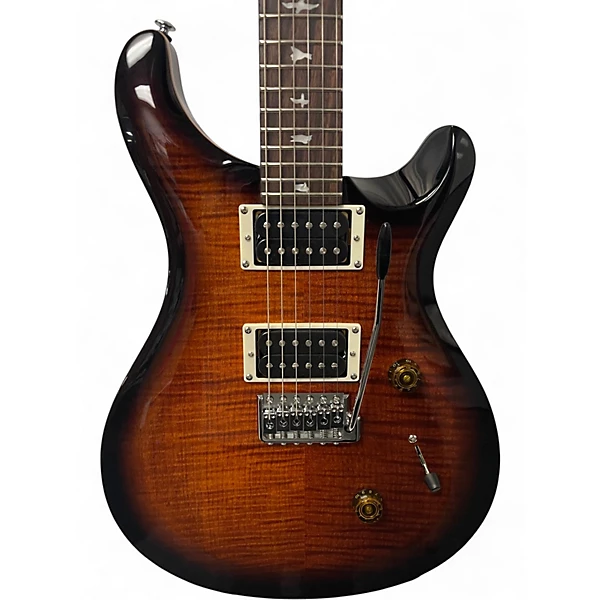 Used PRS SE Custom 24 Black Gold Sunburst Solid Body Electric Guitar