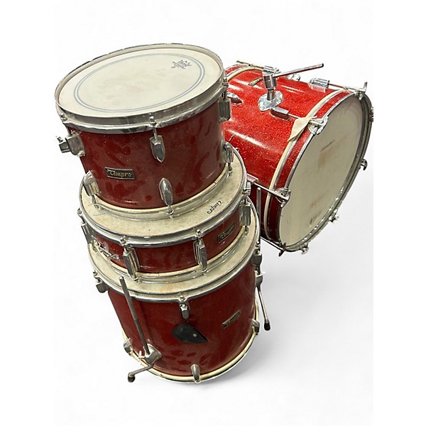 Used Tempo 4 Piece 4 Piece Red Sparkle Drum Kit