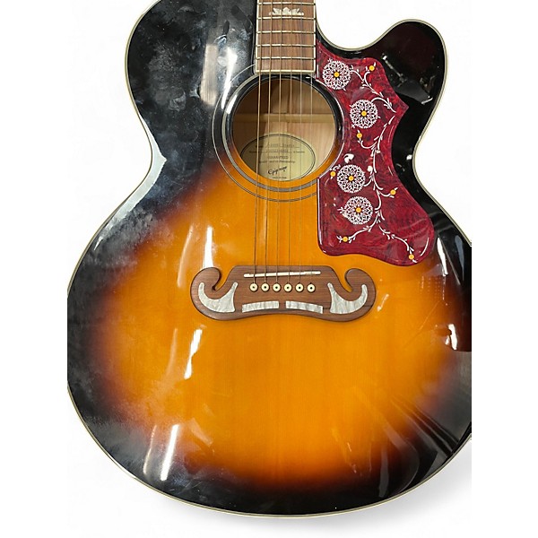 Used Epiphone J-200 EC Sunburst Acoustic Electric Guitar
