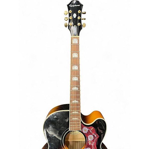 Used Epiphone J-200 EC Sunburst Acoustic Electric Guitar
