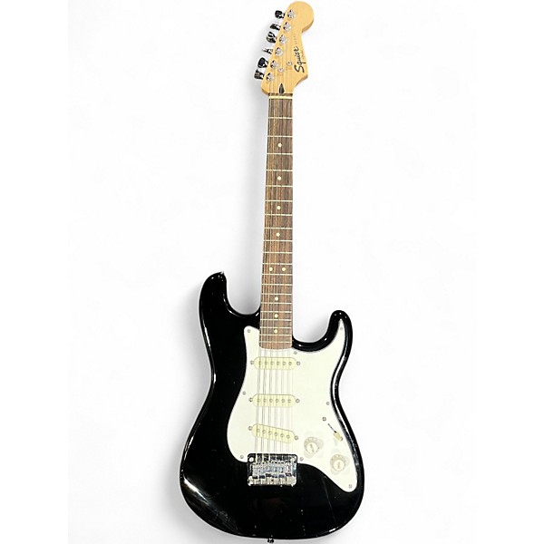 Used Squier Standard Stratocaster Black Solid Body Electric Guitar