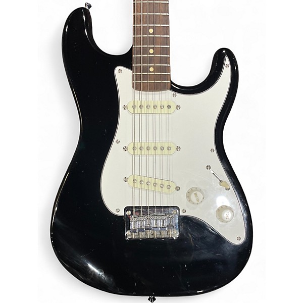 Used Squier Standard Stratocaster Black Solid Body Electric Guitar