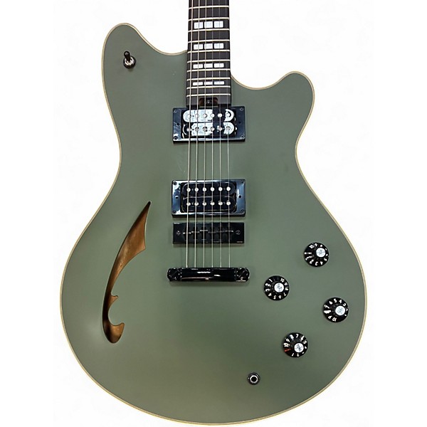 Used EVH SA126 Olive Drab Hollow Body Electric Guitar