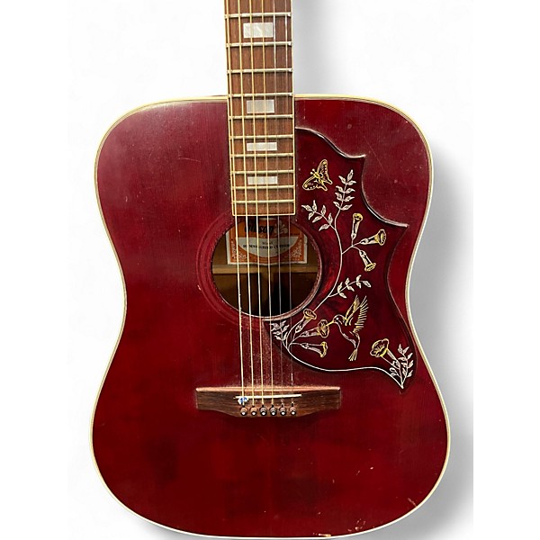 Vintage 1977 Gibson 1977 HUMMINGBIRD CUSTOM Red Acoustic Guitar
