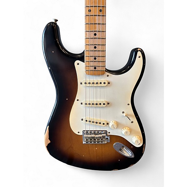 Used Fender Road Worn 1950S Stratocaster Tobacco Burst Solid Body Electric Guitar
