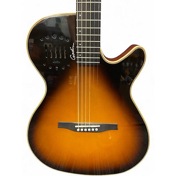 Used Godin Multiac Duet Ambiance 2 Color Sunburst Acoustic Electric Guitar