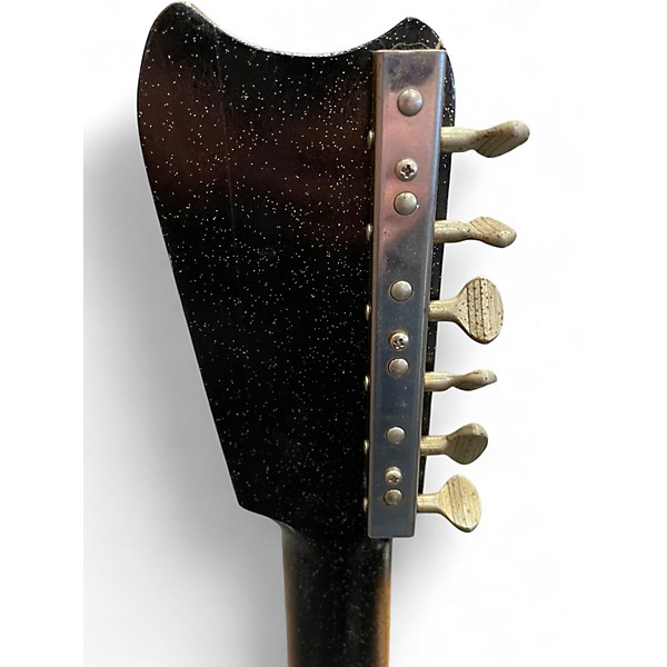 Used Silvertone 1448 black sparkle Solid Body Electric Guitar