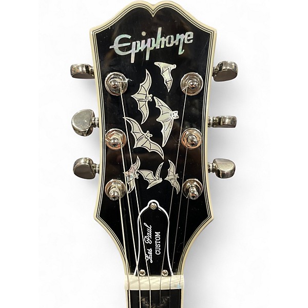 Used Epiphone Les Paul Custom Bats in Flight Ebony Burst Solid Body Electric Guitar