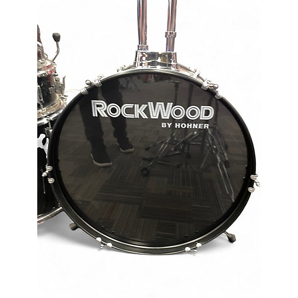 Used Rockwood By Hohner 5 Piece Drum Set Black Drum Kit
