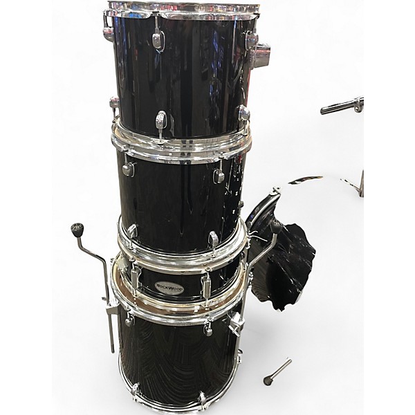 Used Rockwood By Hohner 5 Piece Drum Set Black Drum Kit