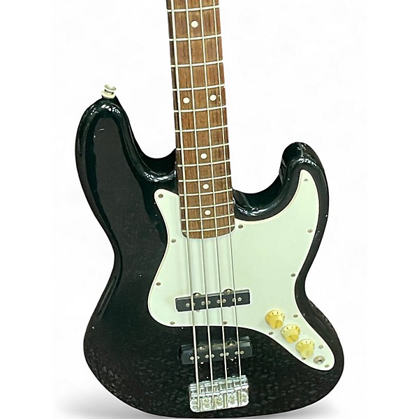 Used Fender SQUIER SERIES JAZZ BASS Black and White Electric Bass Guitar
