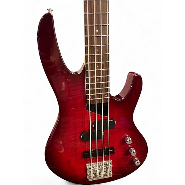 Used 2011 ESP LTD B50 Trans Red Electric Bass Guitar