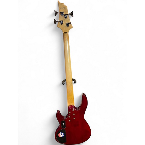 Used 2011 ESP LTD B50 Trans Red Electric Bass Guitar
